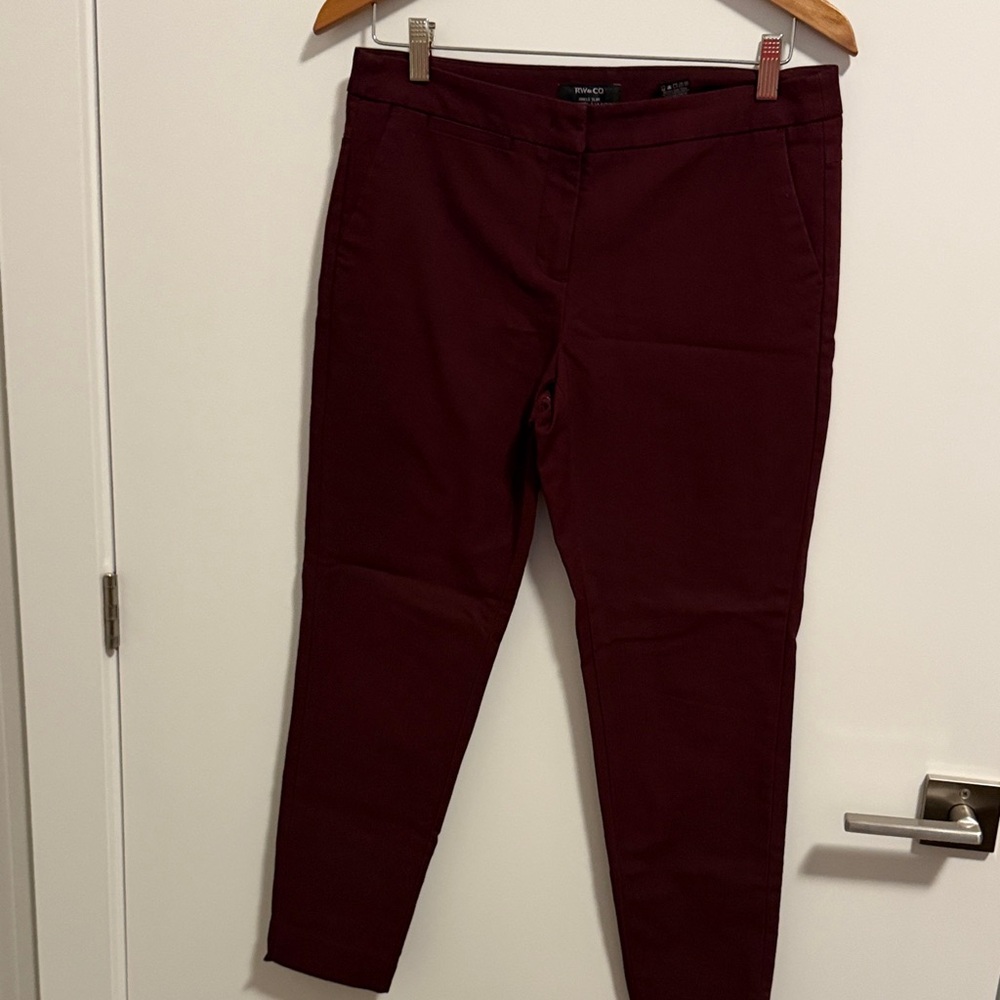 RW&CO. Burgundy Ankle Slim Pants